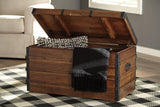 Kettleby Brown Storage Trunk fully open top and doors