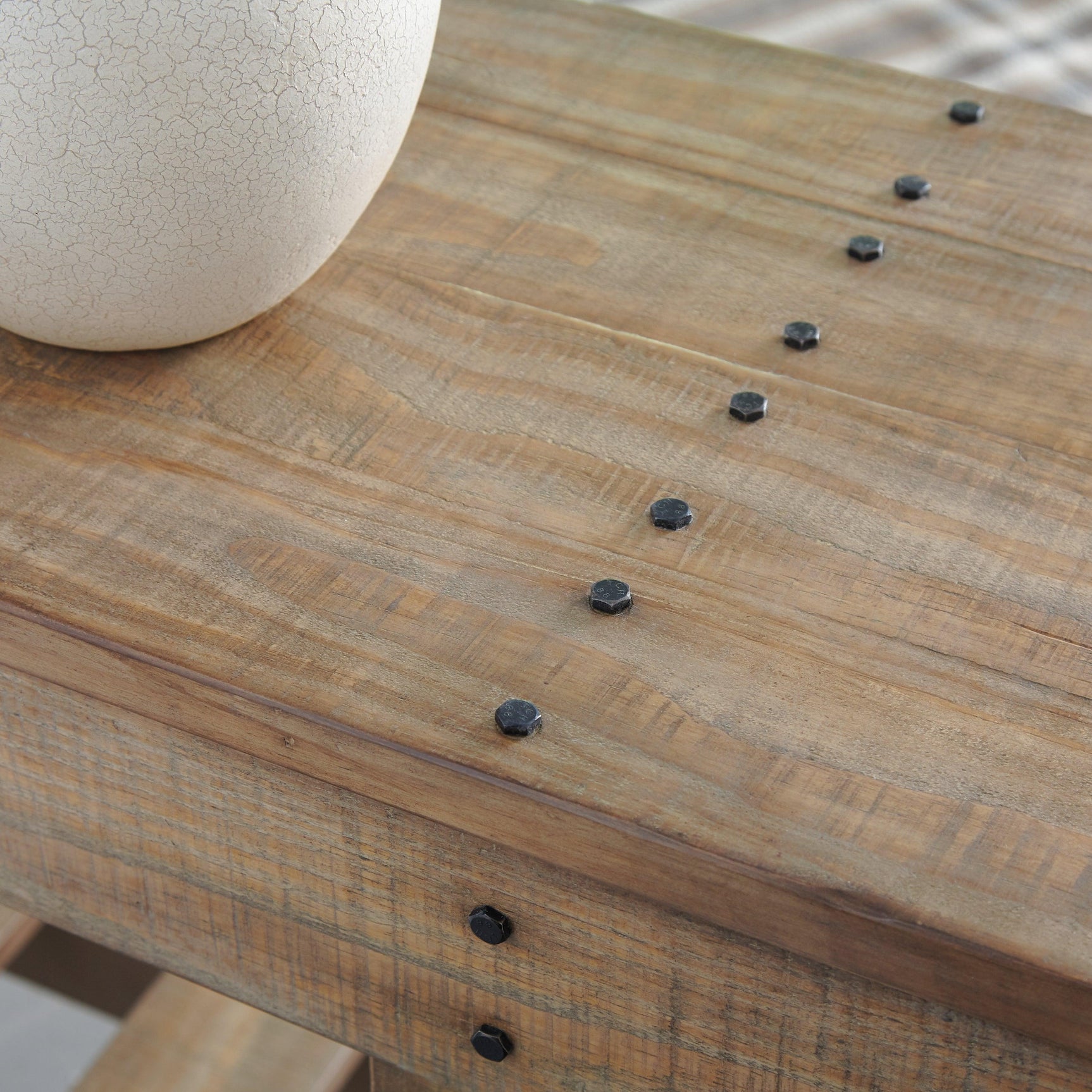 Susandeer sofa console table lower shelf detail