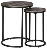 Briarsboro black and gray accent table set side angle