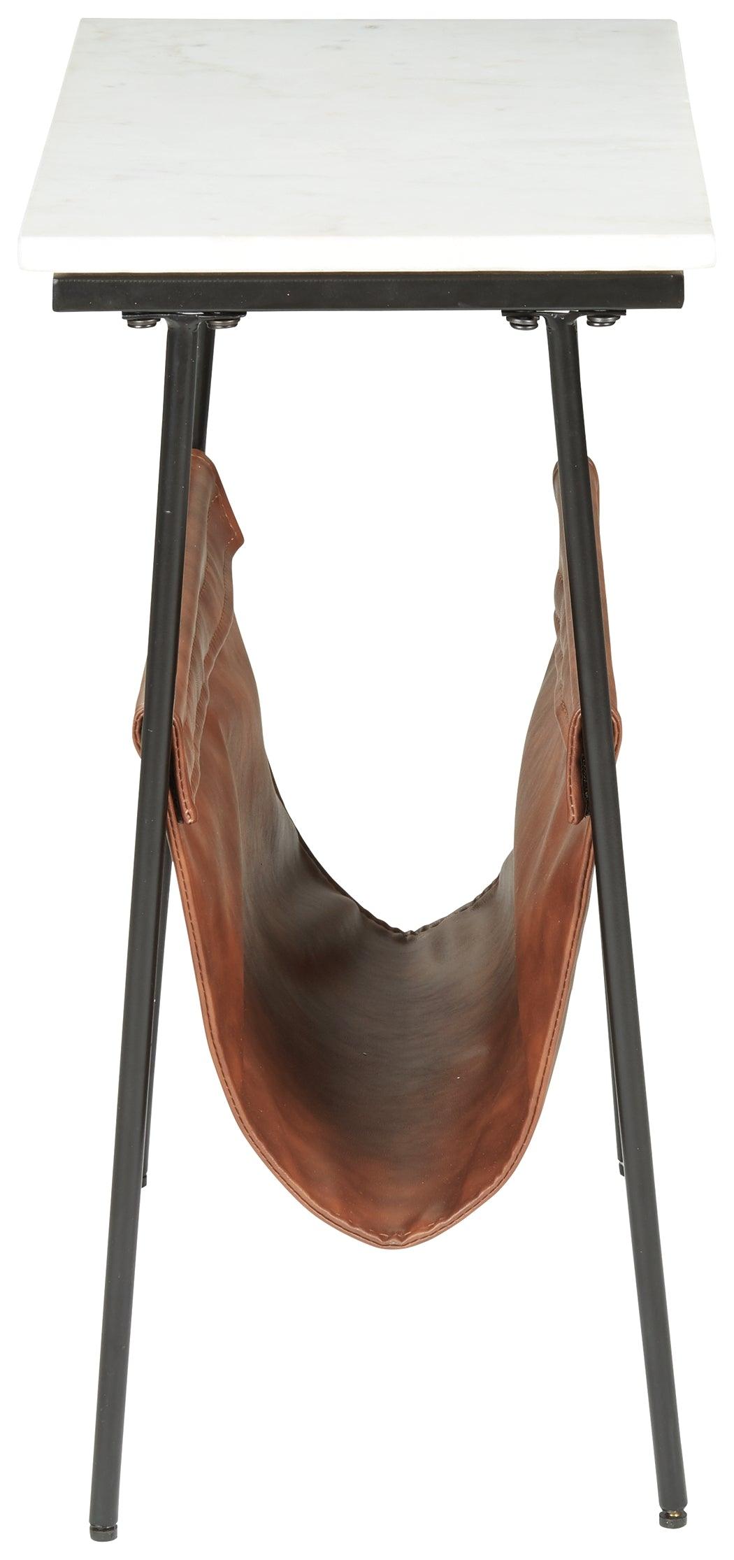 Etanbury Accent Table side angle featuring mixed media materials