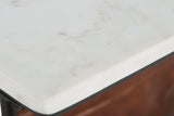 Etanbury Accent Table top detail showing white marble surface