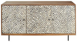Kerrings Accent Cabinet door detail with geometric carving