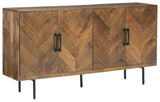 Prattville accent cabinet angled side view closed