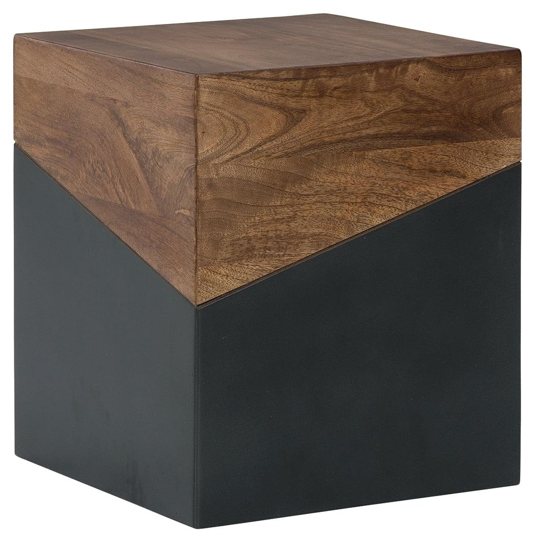 Trailbend accent table back angle view