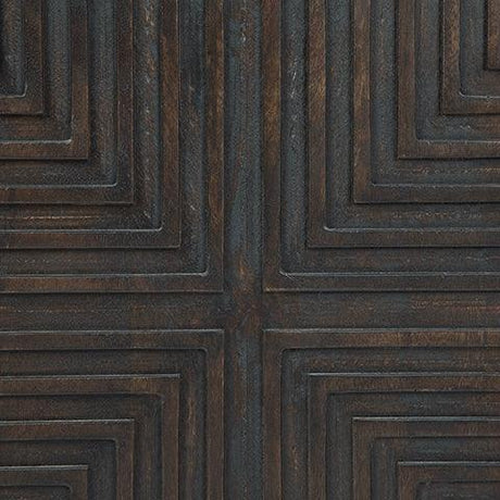 Elinmore Accent Cabinet wood and metal finish detail