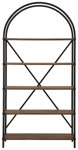 Backside view of Galtbury brown and black bookcase