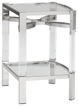 Chaseton Accent Table side angle highlighting chrome metal legs