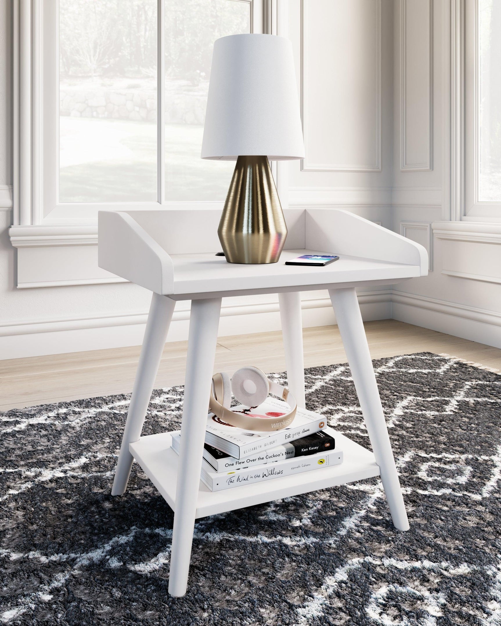 Blariden White Accent Table full view