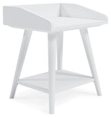 Blariden White Accent Table angled side view
