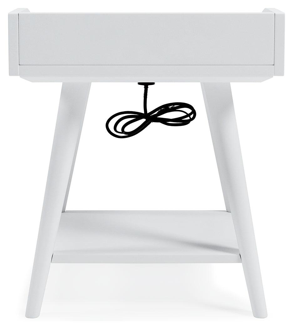 Blariden White Accent Table back view