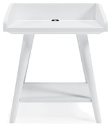 Blariden White Accent Table head-on view