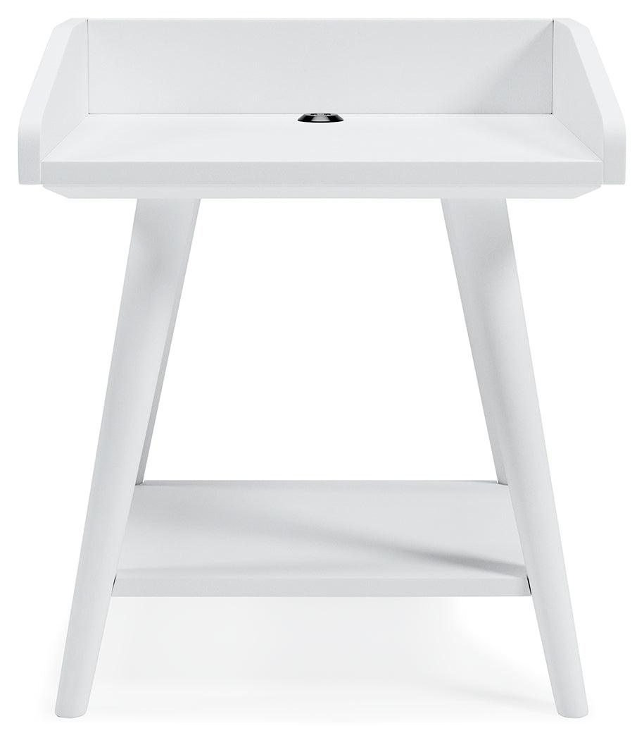 Blariden White Accent Table head-on view