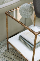 Ryandale Antique Brass Finish Accent Table detailed view