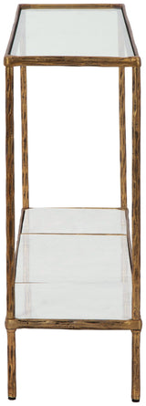 Ryandale Console Sofa Table side angle showing frame details