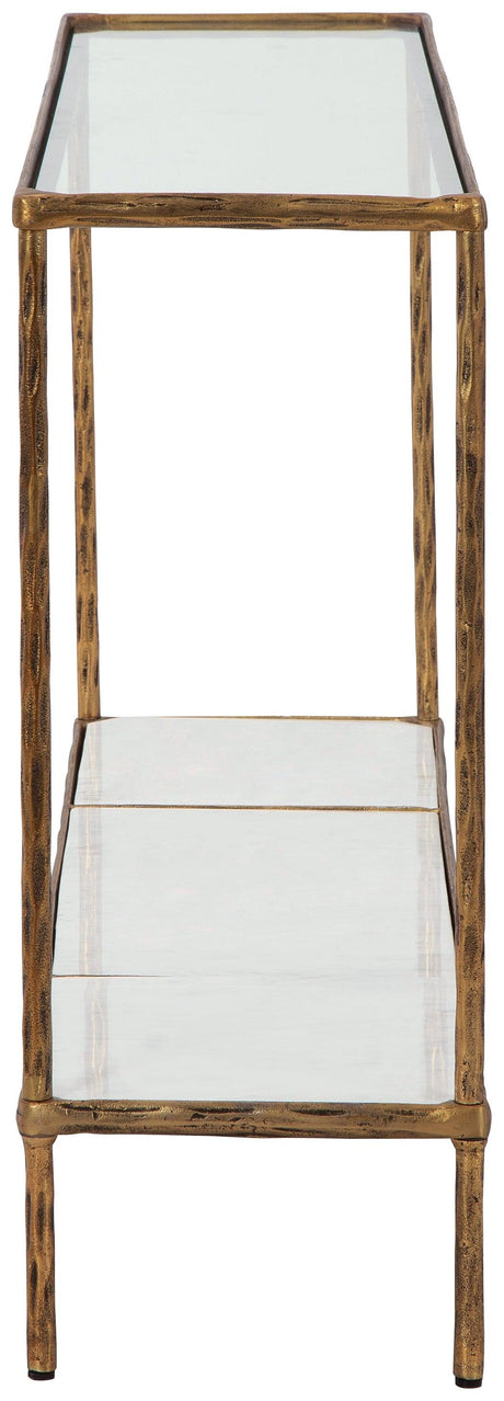 Ryandale Console Sofa Table side angle showing frame details