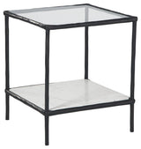 Ryandale Antique Black Accent Table head-on view