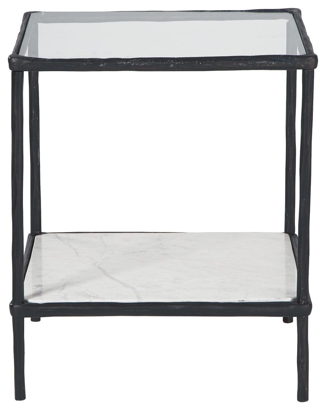 Ryandale Antique Black Accent Table close-up of details