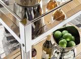 Chaseton bar cart silver finish frame detail