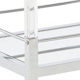 Chaseton bar cart mirrored glass shelf close-up