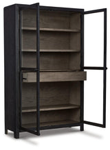 Lenston Accent Cabinet open doors revealing adjustable shelves
