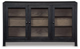 Lenston Black and Gray Accent Cabinet front view