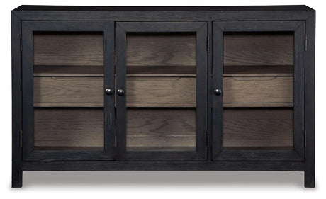 Lenston Black and Gray Accent Cabinet front view
