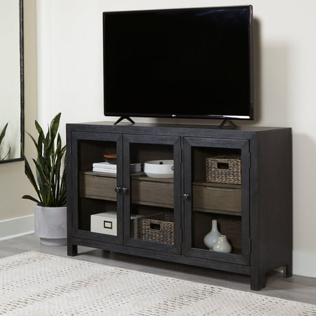Lenston Black and Gray Accent Cabinet front view