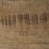Detail of Zalemont Distressed Brown Accent Table distressed wood finish