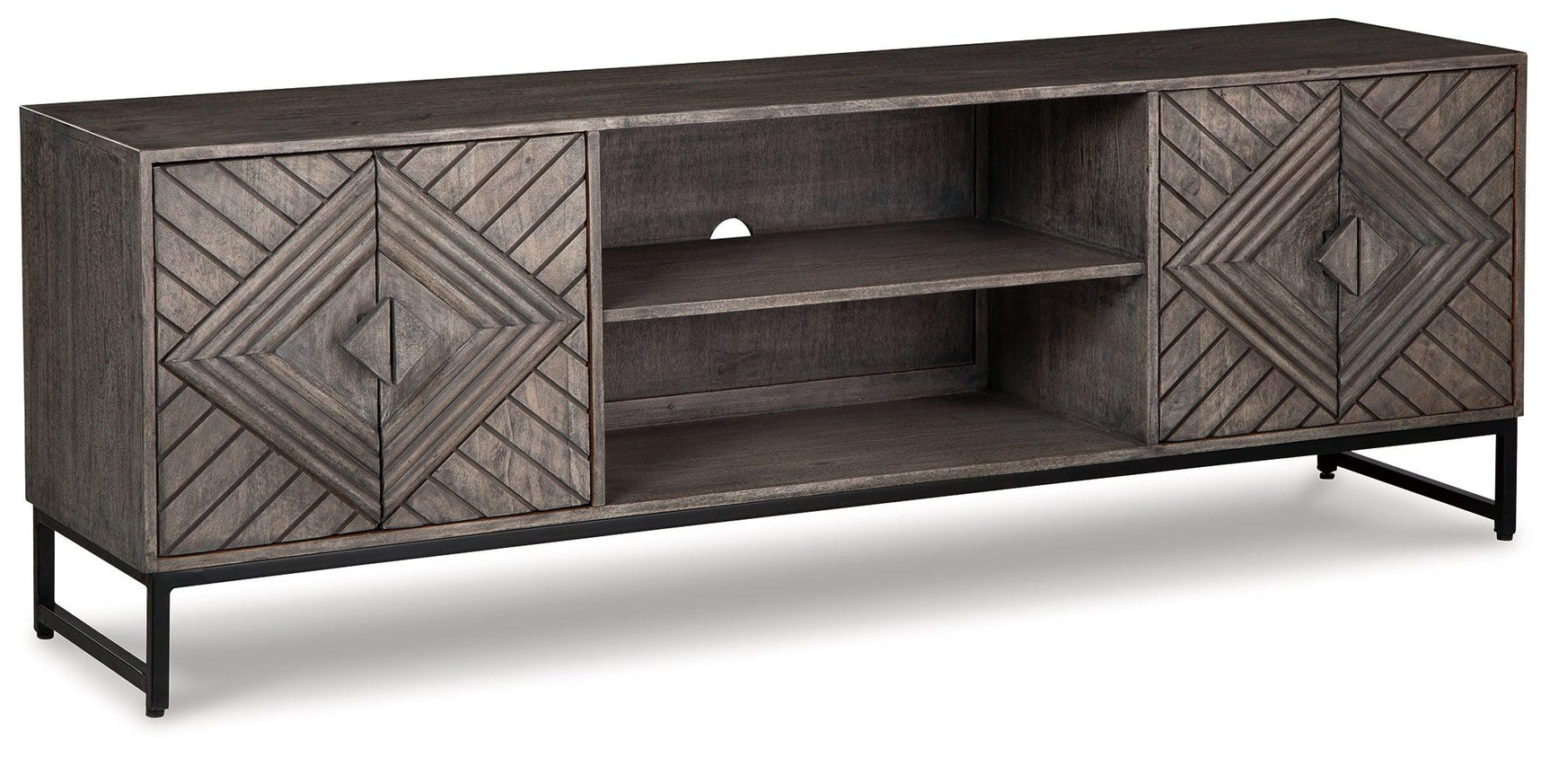 Treybrook Accent Cabinet angled view with doors closed