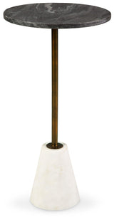 Close-up of Caramont accent table marble top showing natural veining