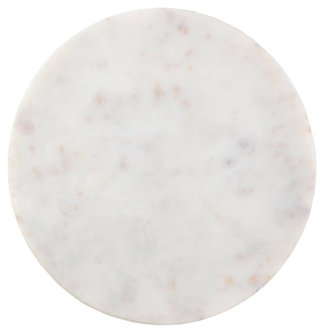 Base detail of Caramont marble accent table