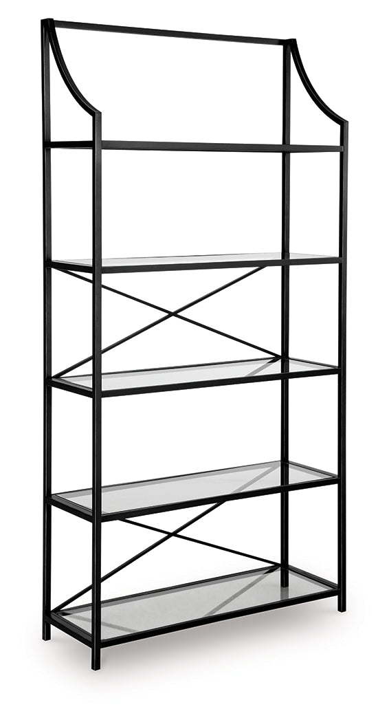 Dakerwell Antique Black 72 inch bookcase side angle
