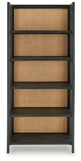 Back view of Abyard rattan bookcase