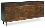 Darrey Accent Cabinet open doors showing shelves