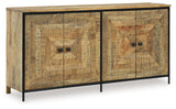Camney accent cabinet angled closed side view