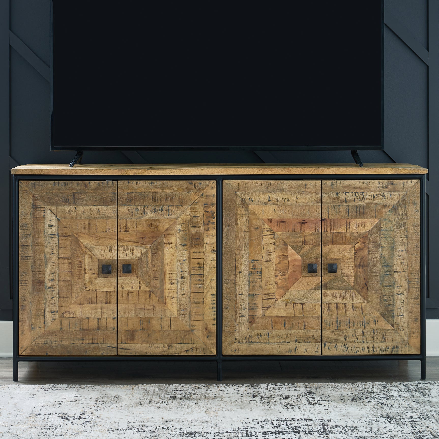 Camney accent cabinet with TV on top