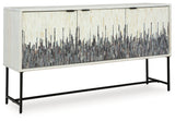Freyton accent cabinet angled view with doors closed