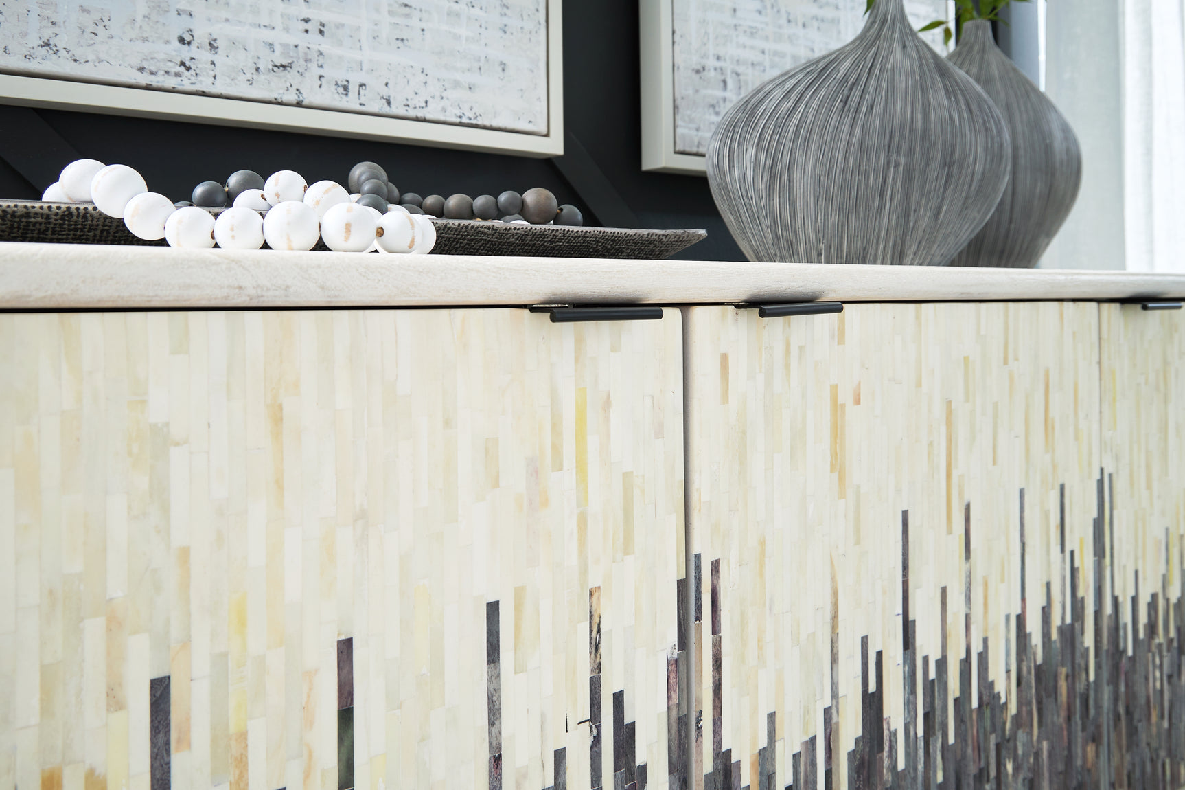 Close-up of Freyton accent cabinet door and hardware details