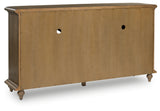 Barlomore Accent Cabinet back view showing cord cutouts