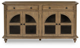 Barlomore Accent Cabinet front view showing drawers and doors