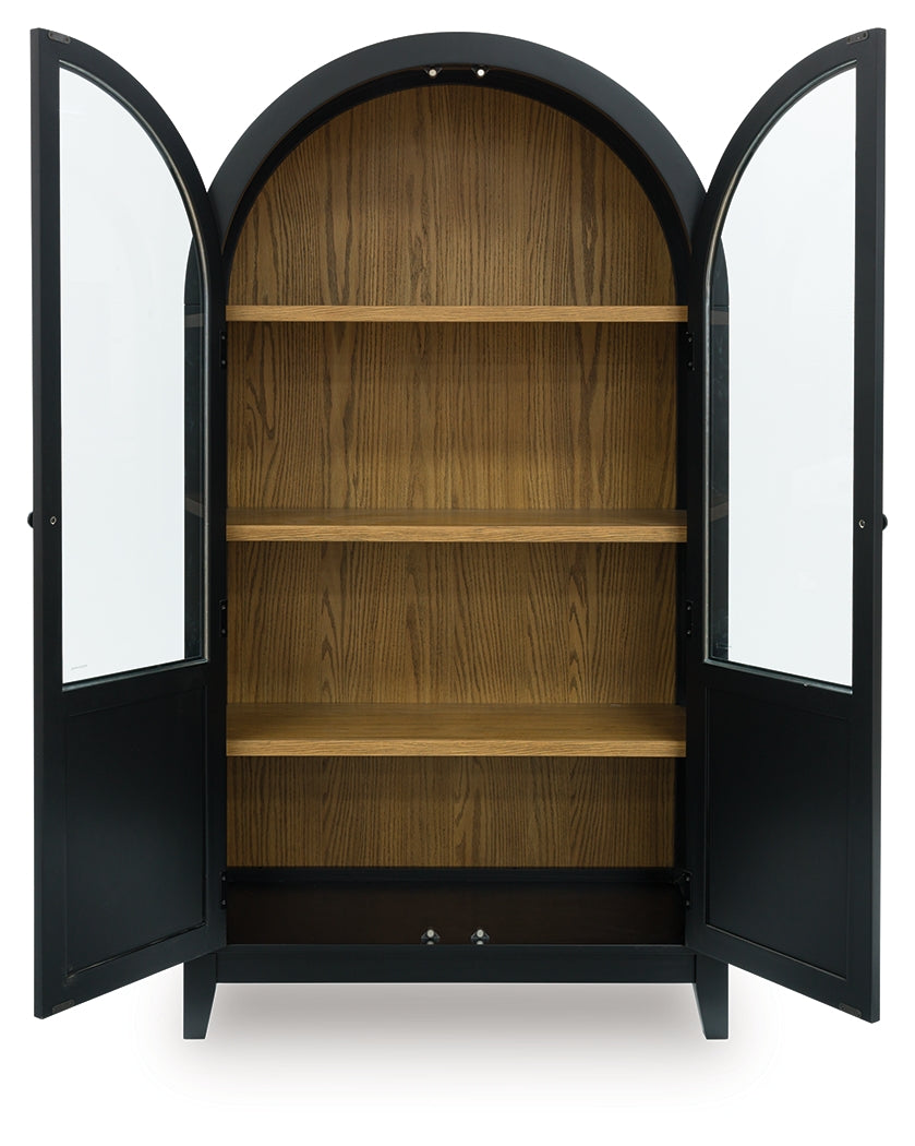 Dagandale Accent Cabinet open doors showing shelves