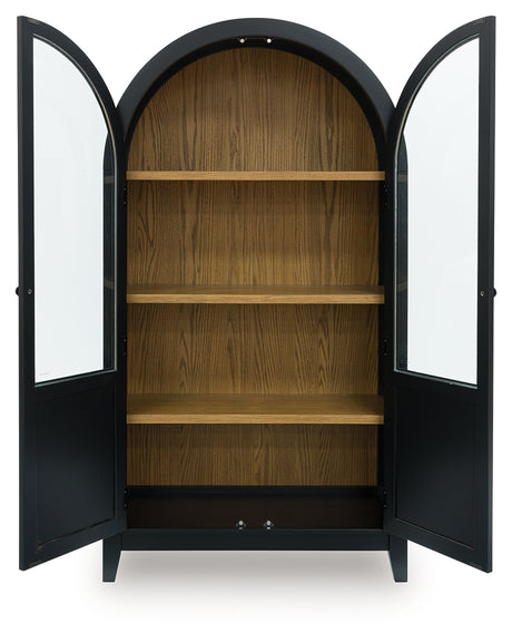 Dagandale Accent Cabinet open doors showing shelves