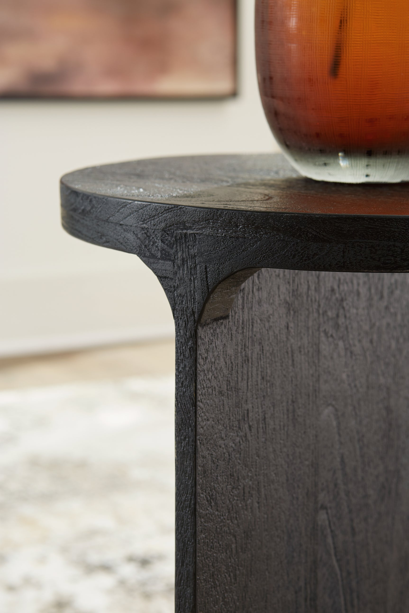 Adderley Accent Table sandblasted finish detail