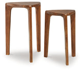 Brynnleigh wood nesting accent tables front view