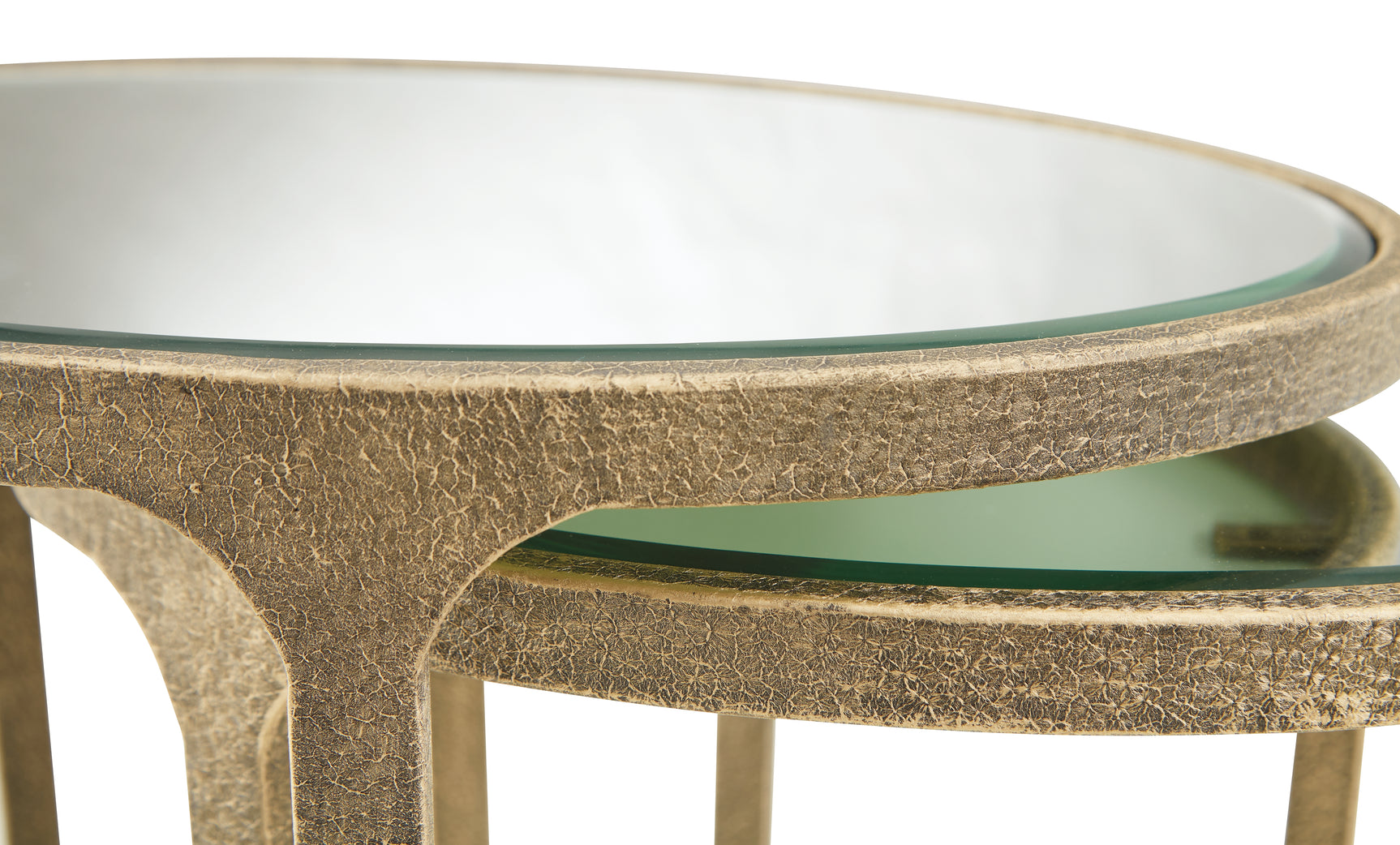 Irmaleigh antique goldtone textured metal base detail