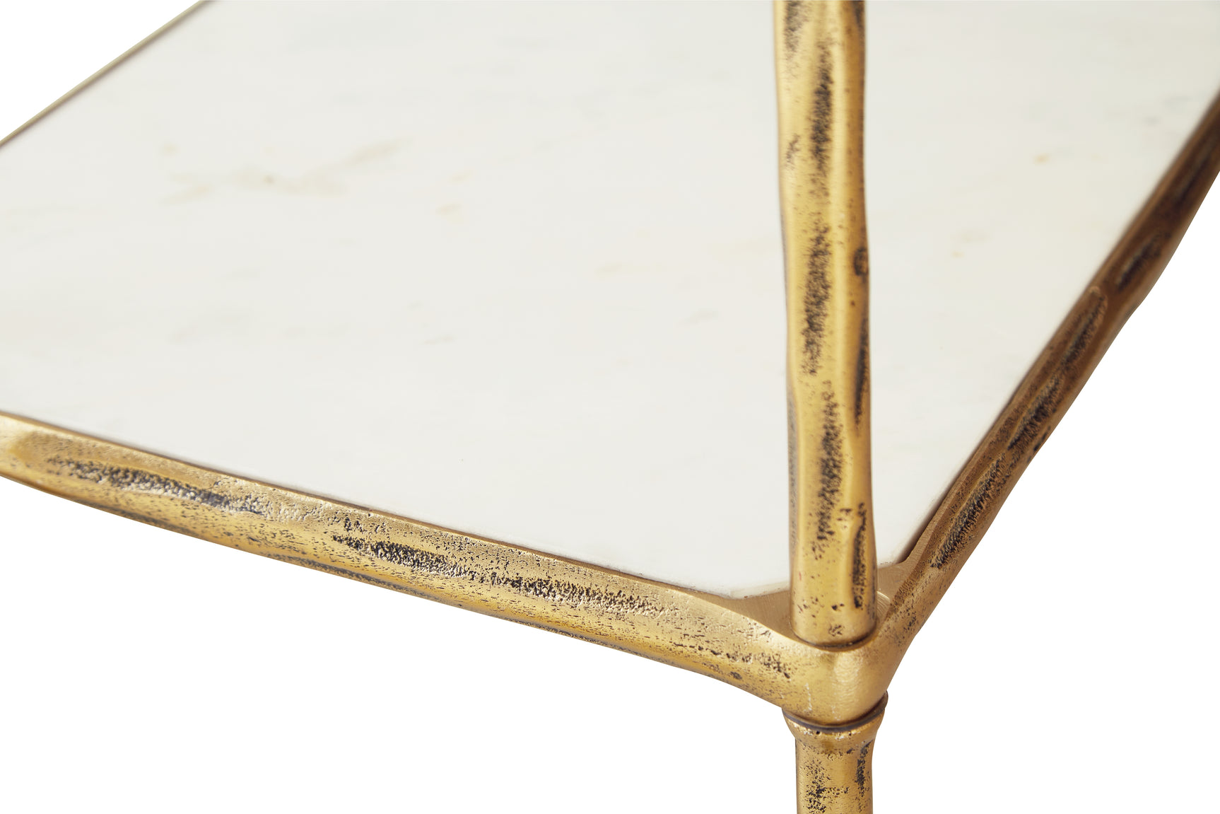 Marble and metal texture detail of Plattfield Bar Cart