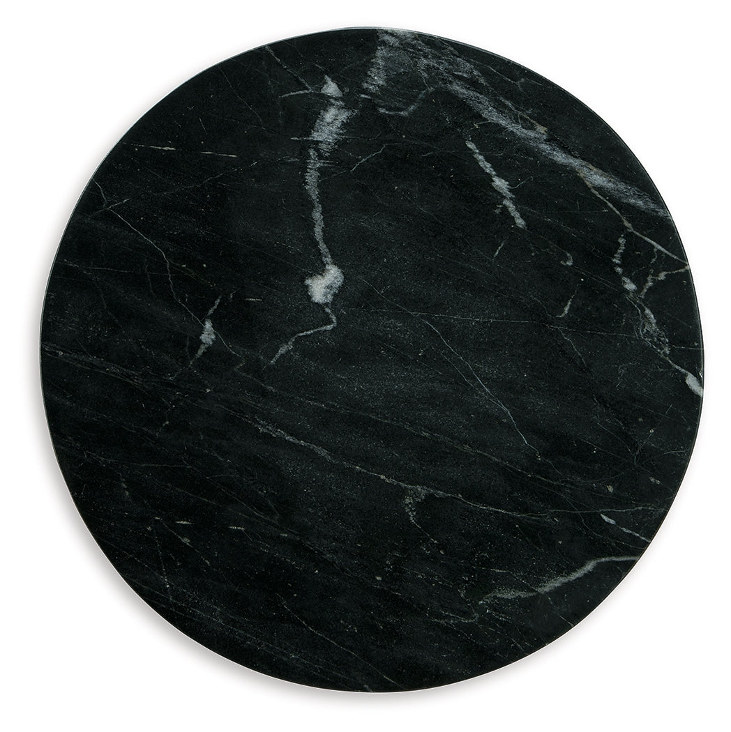 Top-down view of Quinndon Accent Table marble surface