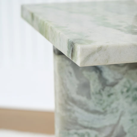 Close-up detail of marble veining on Deaconwell accent table