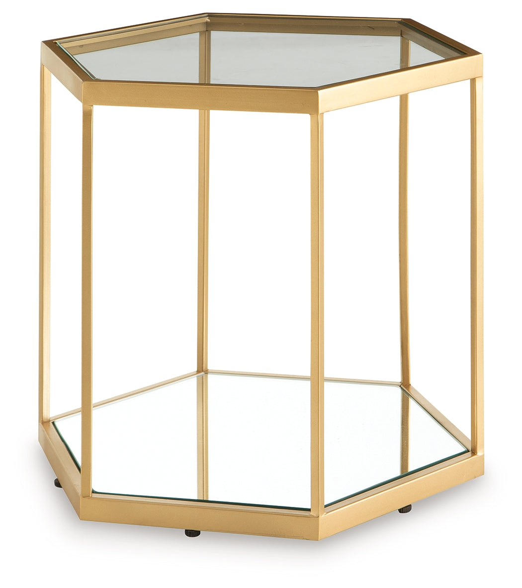 Veerwick Accent Coffee Table top view showing hexagonal shape