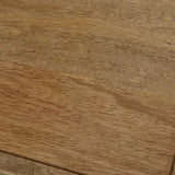 Close-up of mango wood natural finish texture on console sofa table